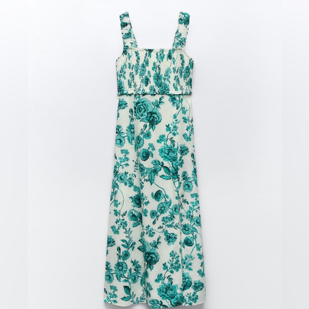 Zara Linen blend floral dress
